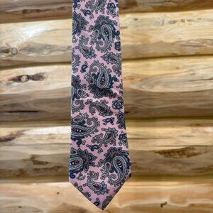 Classic Vintage Pink Silk Paisley Tie - Claybrooke Necktie